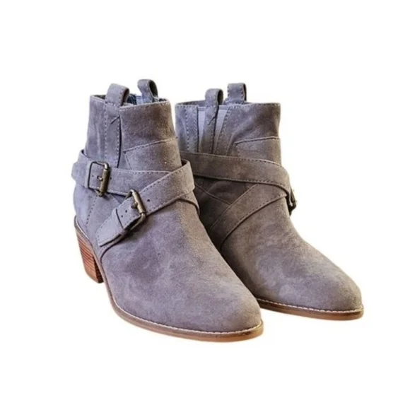 Cole Haan | Size 8B (Medium) | Stormcloud Suede Buckle Ankle Booties | NIB - Picture 9 of 16